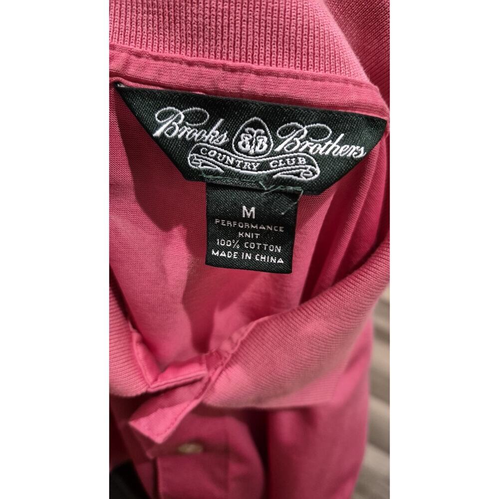 Brooks Brothers Country Club Polo Mens M Pink Performance Knit 100% Cotton Golf - Picture 6 of 12